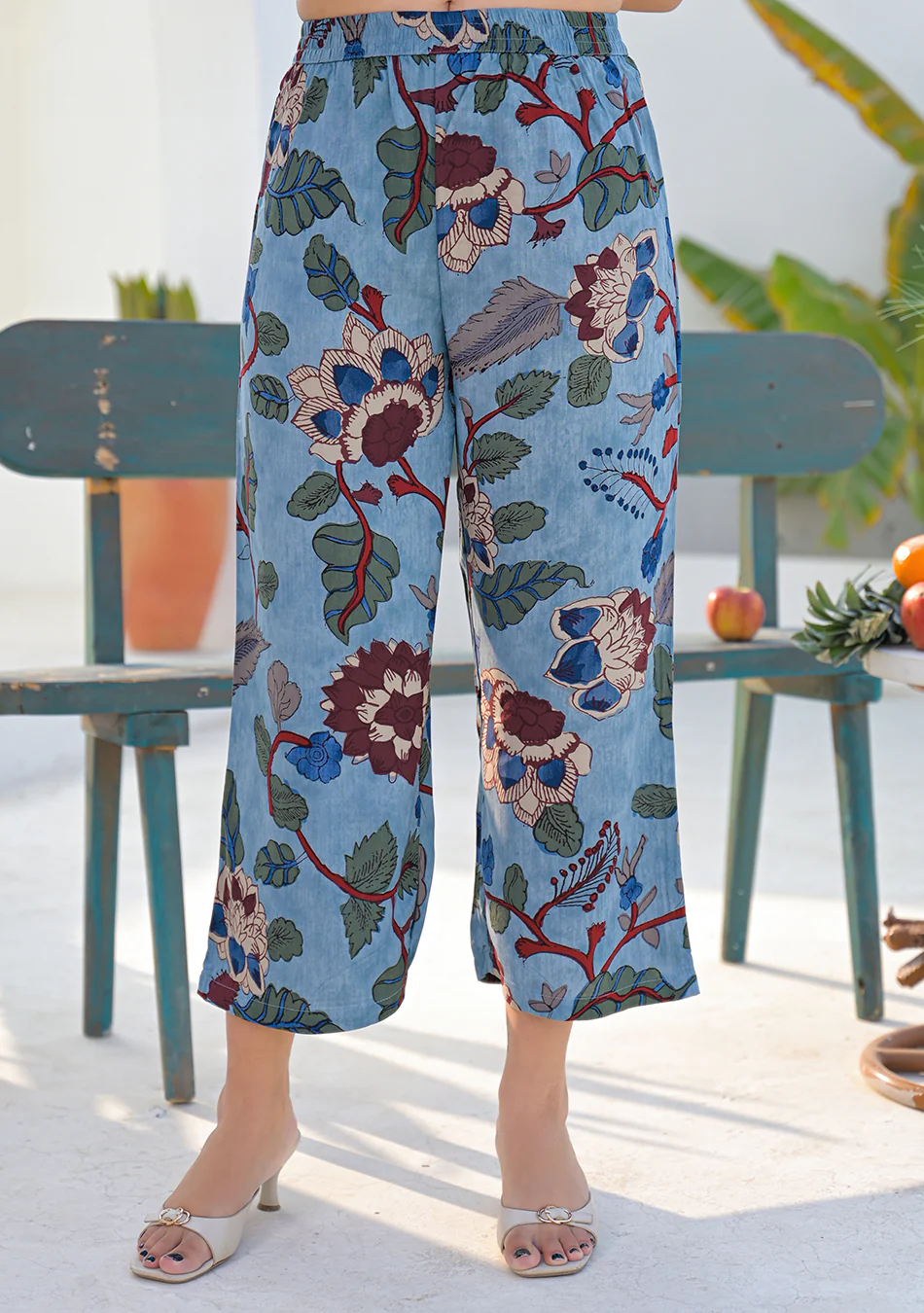 Aravalii Dusty Blue Floral Vine Co-ord Set - Image 10