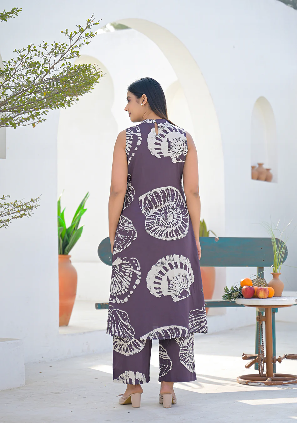 Aravalii Earth Brown Shell Print Co-ord set - Image 11