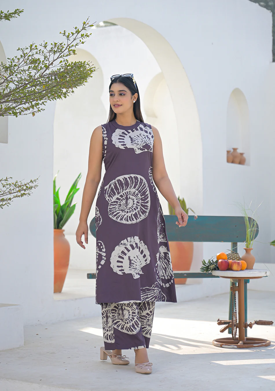 Aravalii Earth Brown Shell Print Co-ord set - Image 4