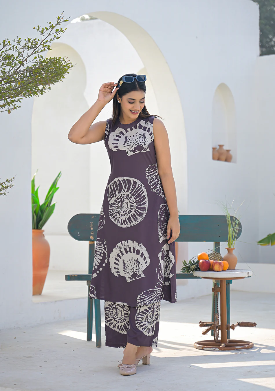 Aravalii Earth Brown Shell Print Co-ord set - Image 7
