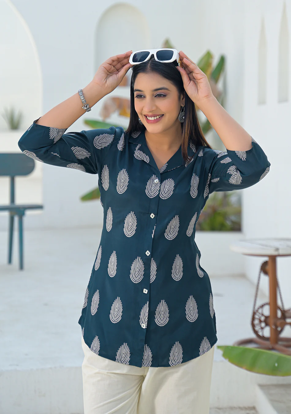 Aravalii Indigo Leaf Top - Image 3