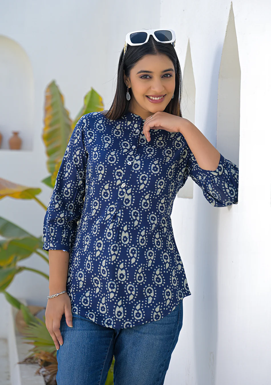 Aravalii Midnight indigo Buta Top