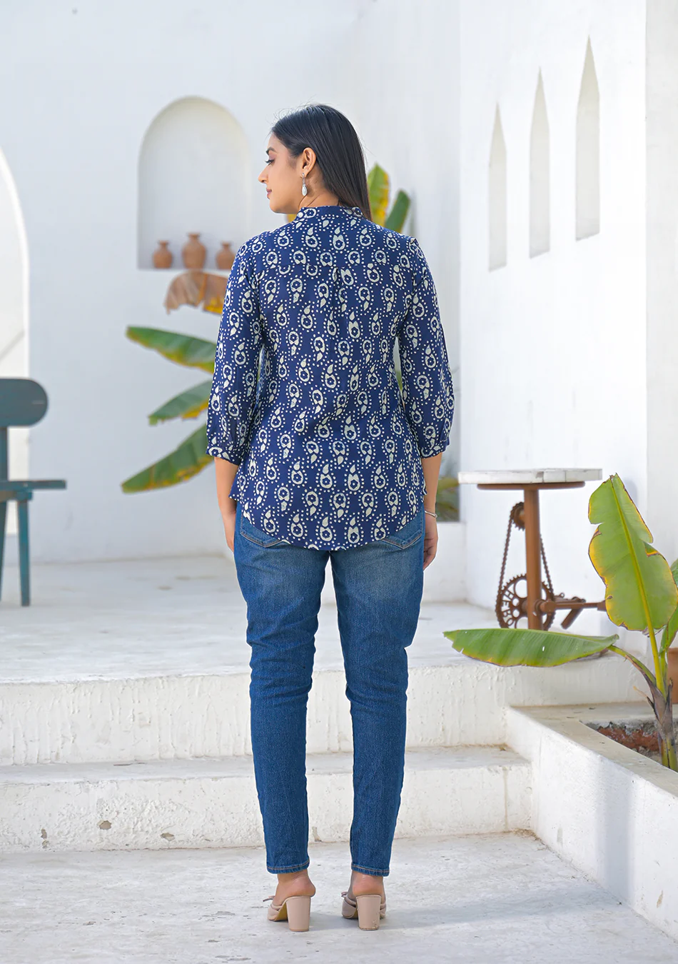 Aravalii Midnight indigo Buta Top - Image 3