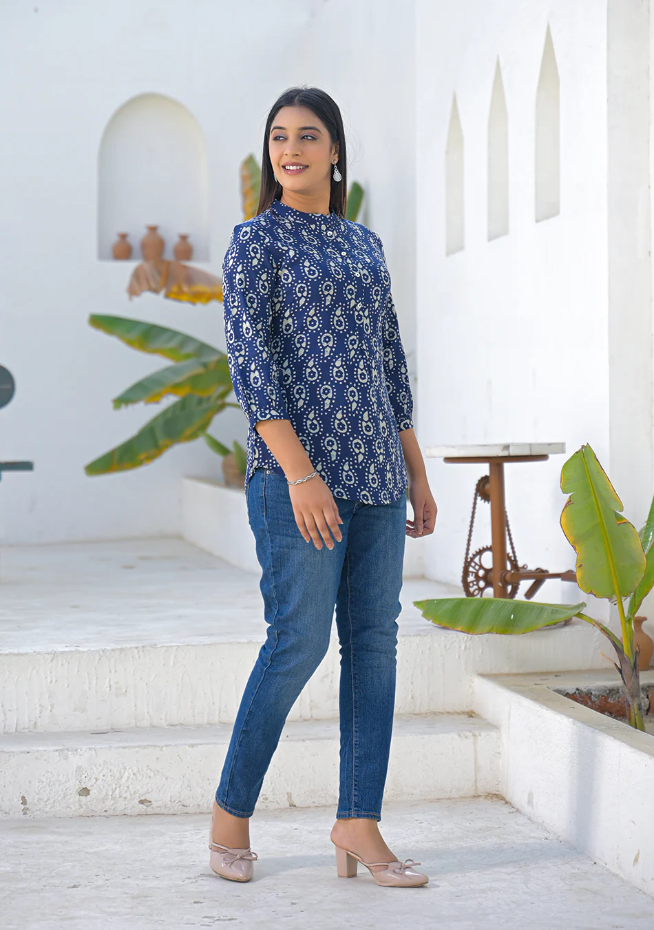 Aravalii Midnight indigo Buta Top - Image 5