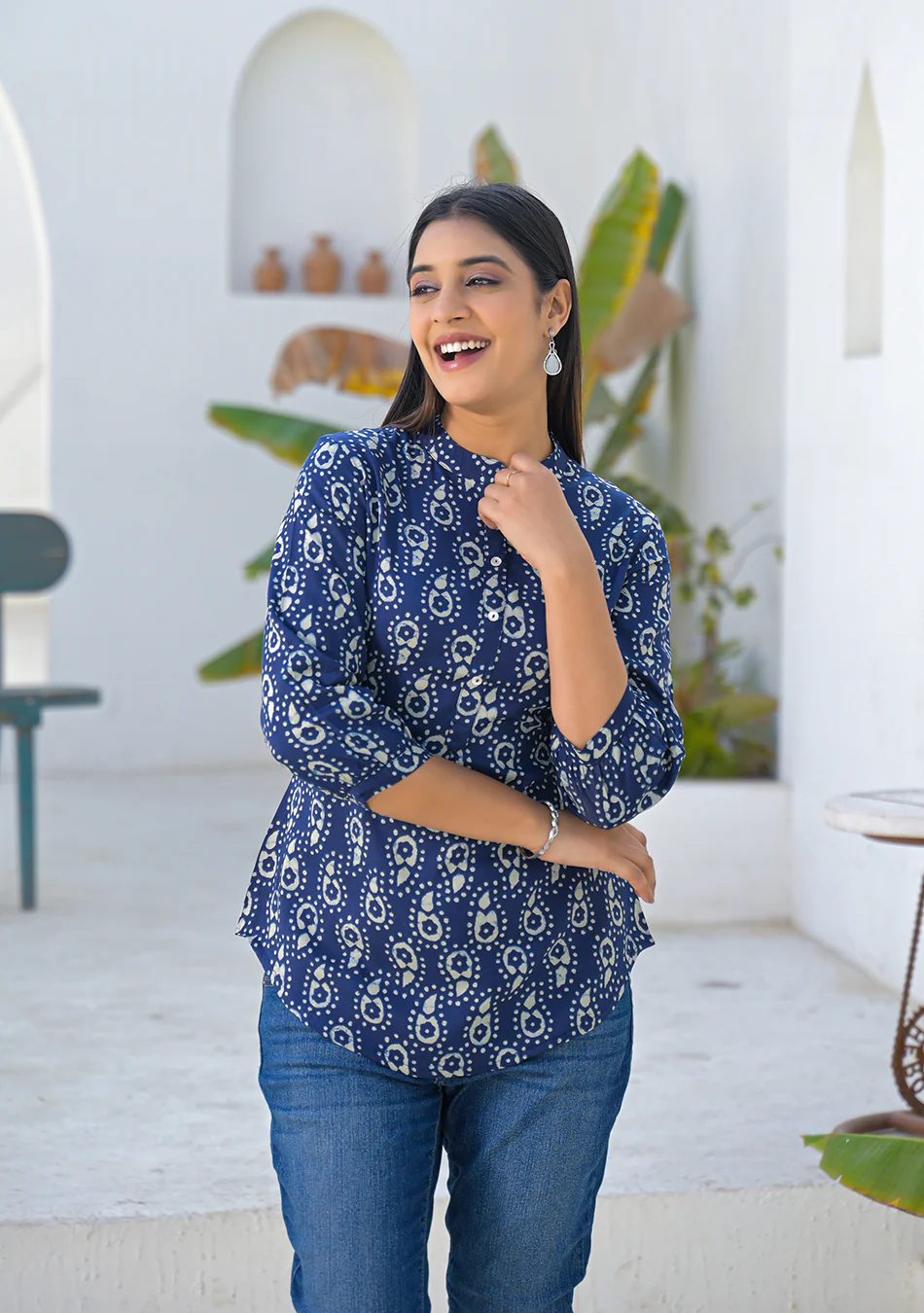 Aravalii Midnight indigo Buta Top - Image 6