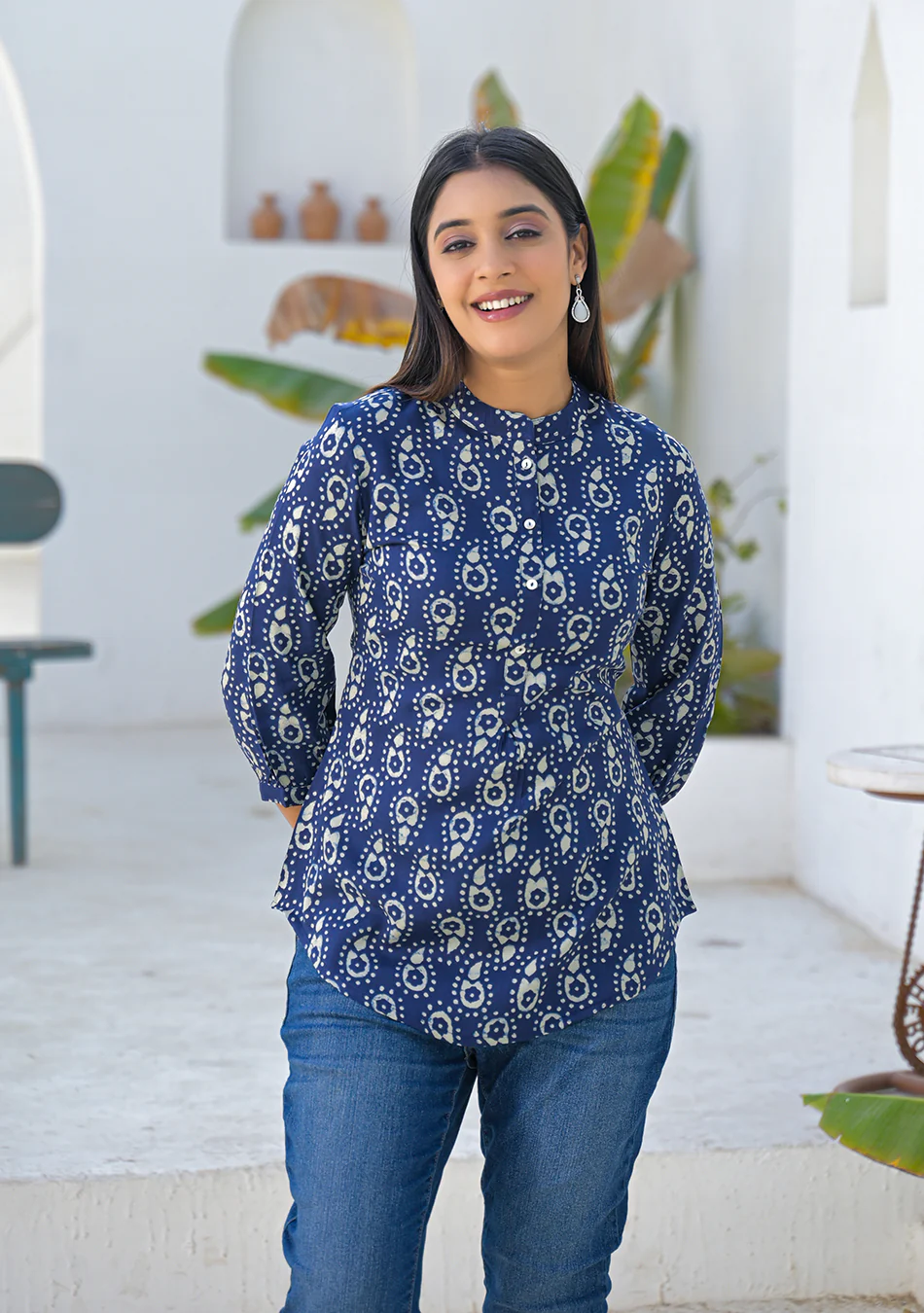 Aravalii Midnight indigo Buta Top - Image 7