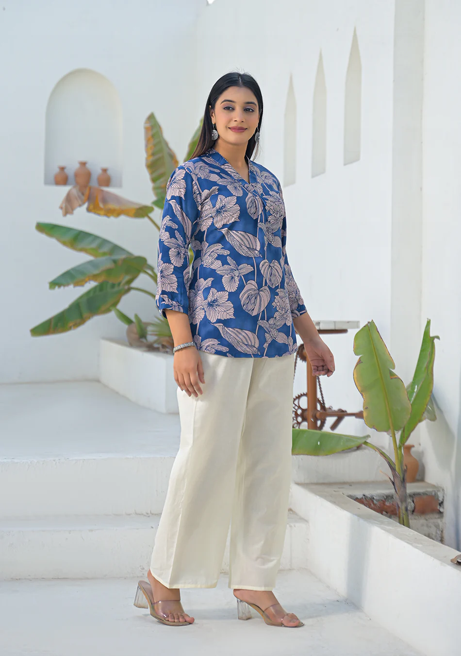Aravalii Midnight Garden Pleated Top - Image 6