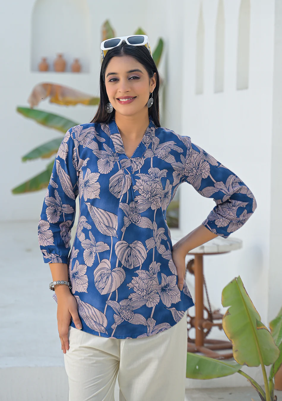 Aravalii Midnight Garden Pleated Top - Image 8