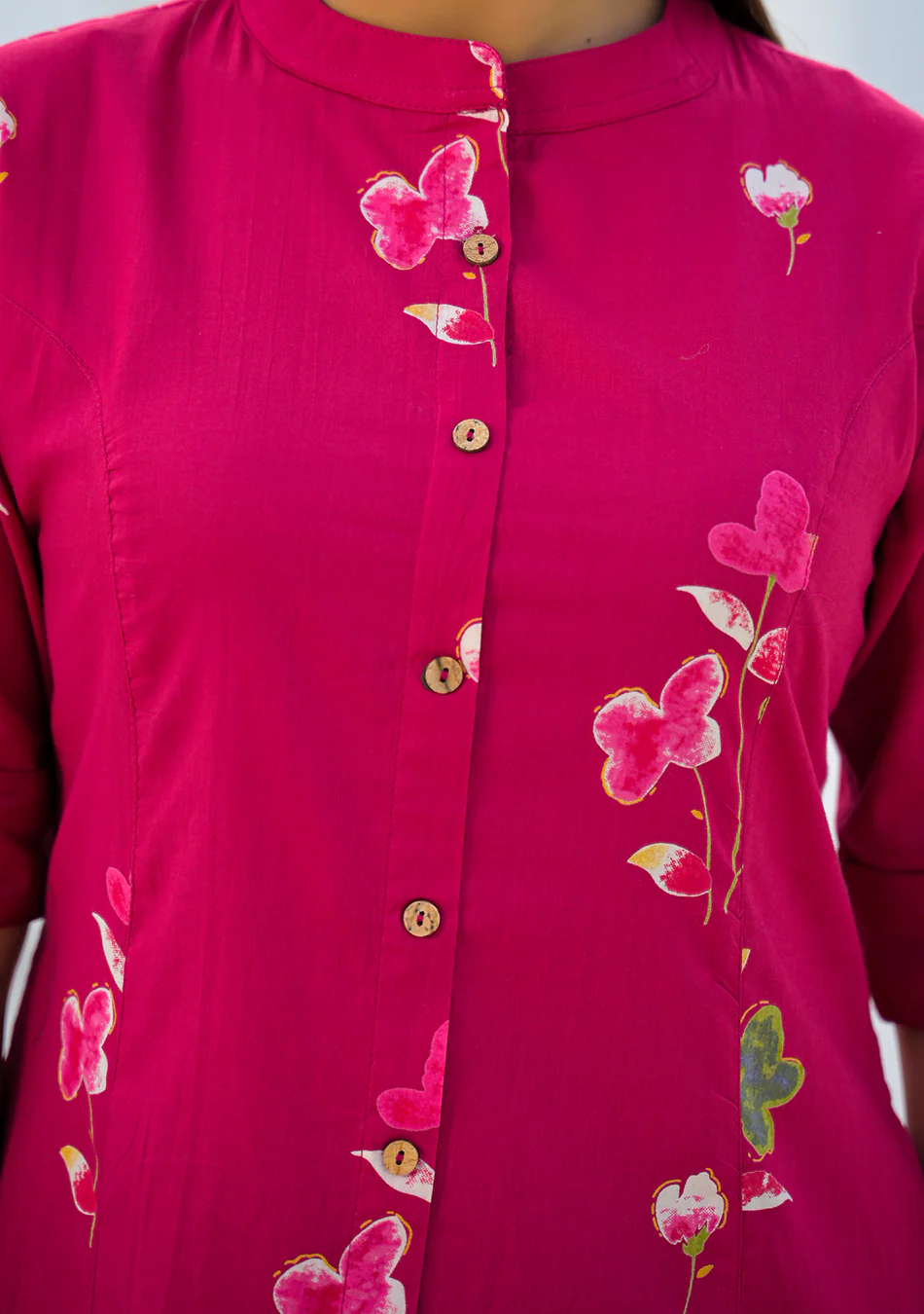 Aravalii Raspberry Floral Co-ord Set - Image 6