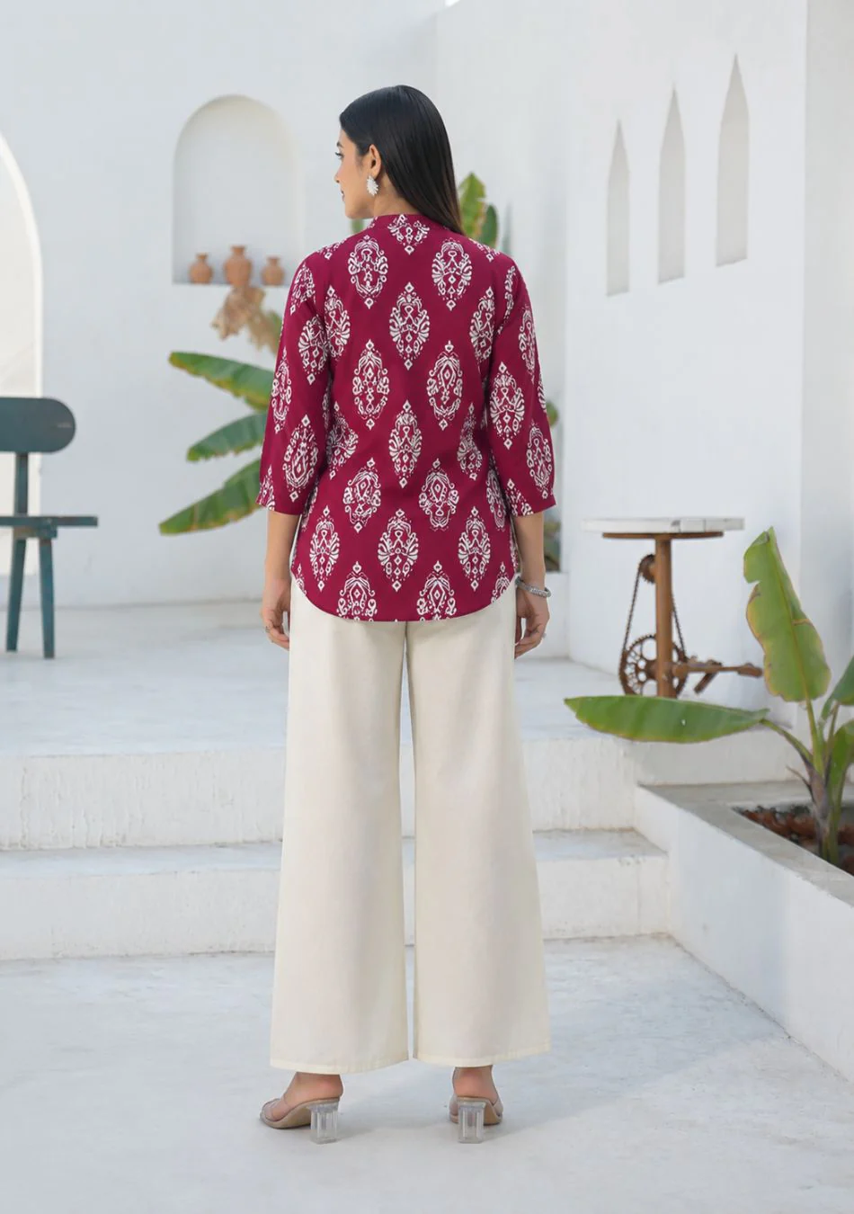 Aravalii Red Heritage Print Top - Image 6