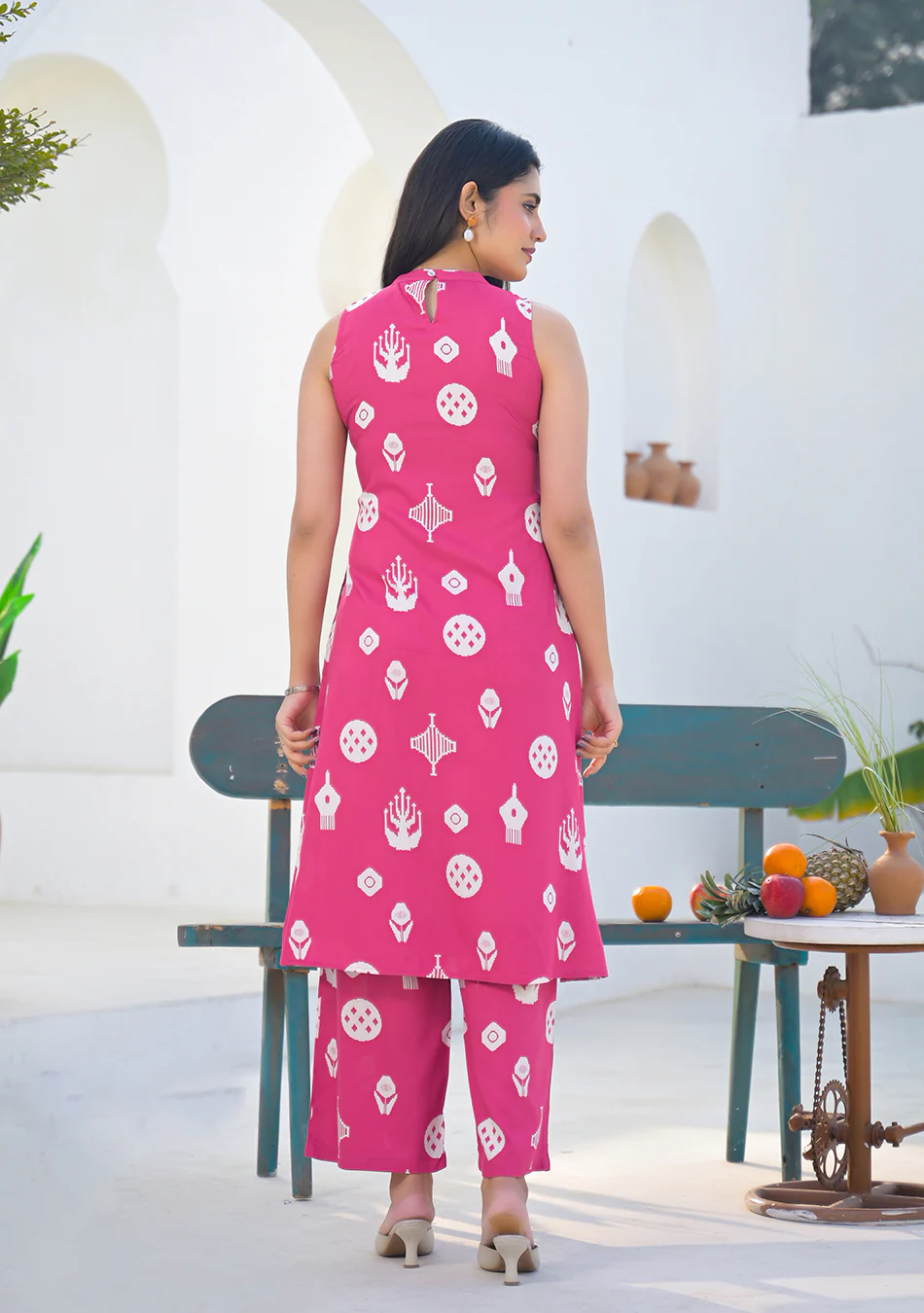 Aravalii Rose Pink Heritage Motif Co-ord Set - Image 3