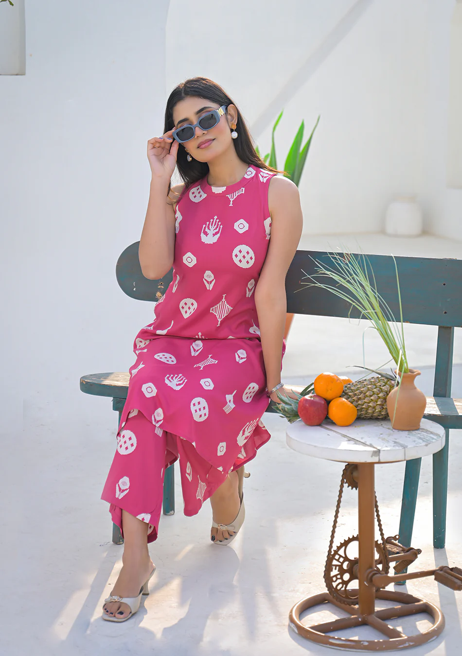 Aravalii Rose Pink Heritage Motif Co-ord Set - Image 6