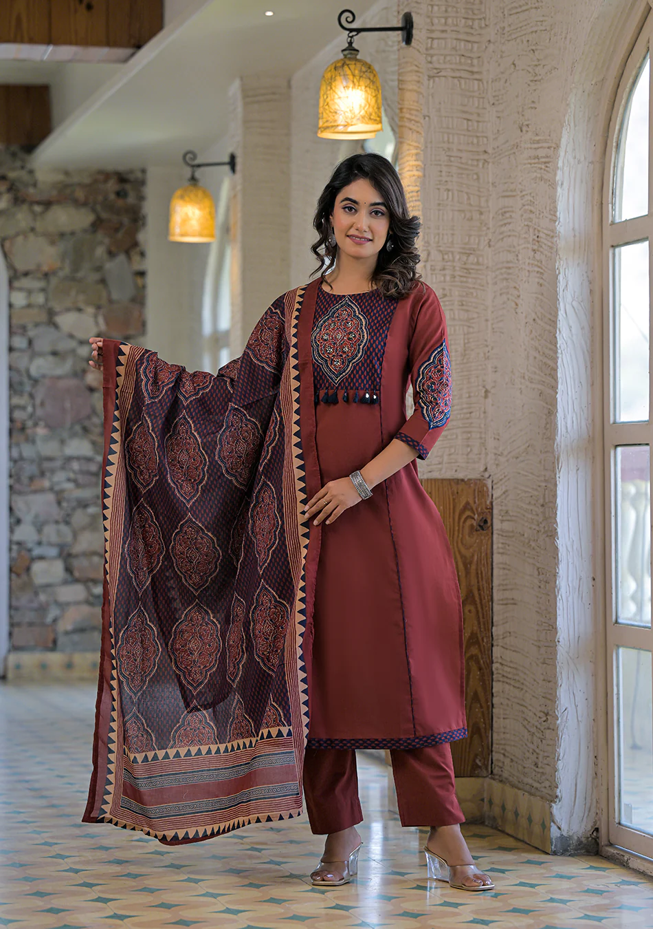 Aravalii Rust Mehreen Heritage Suit Set - Image 2