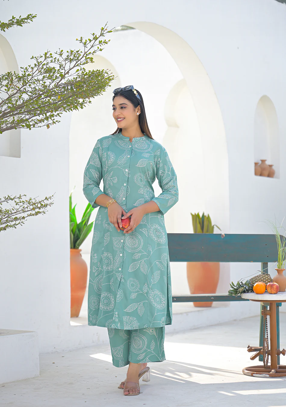 Aravalii Sage Green Floral Print Co-ord set - Image 3