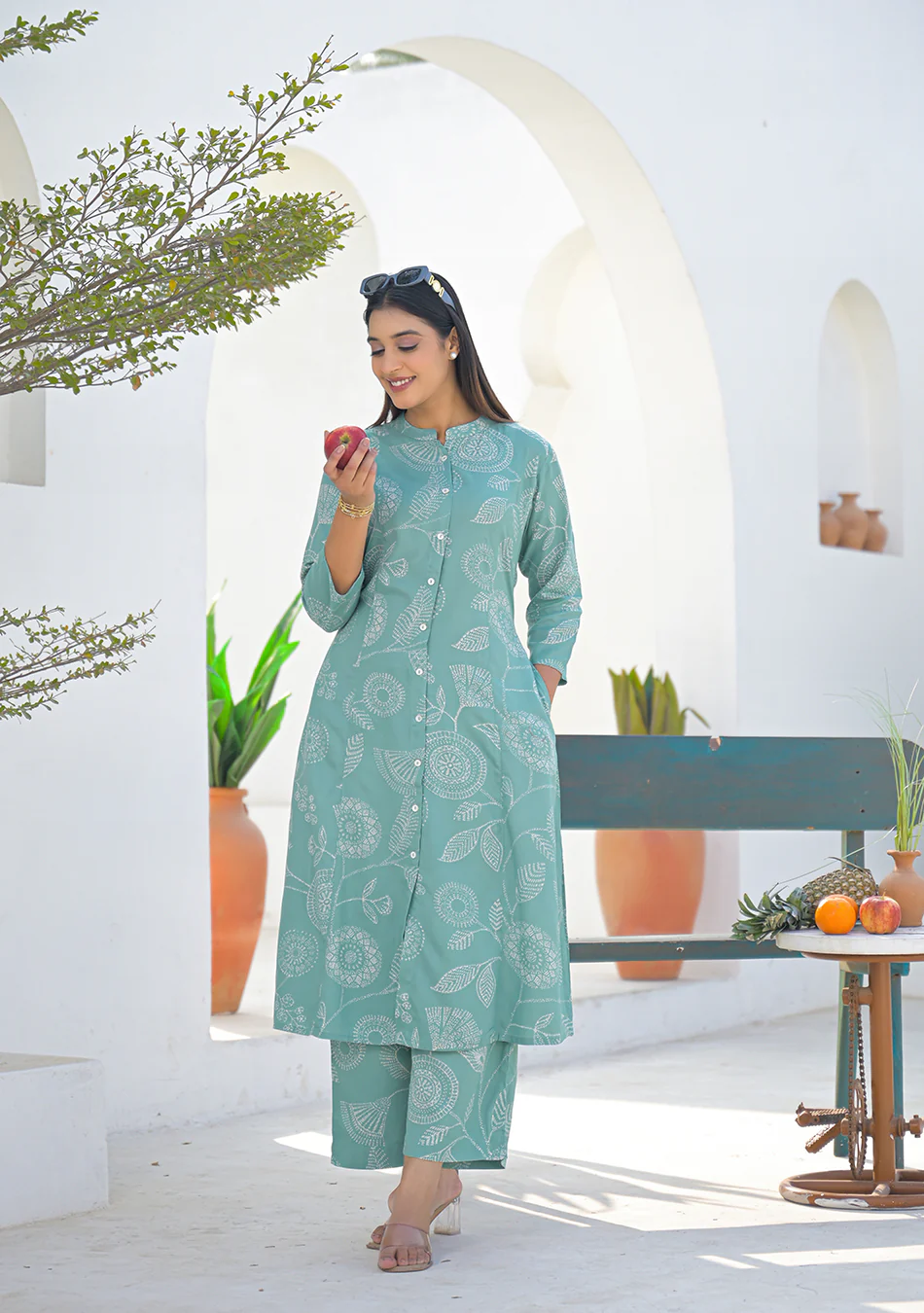Aravalii Sage Green Floral Print Co-ord set - Image 4