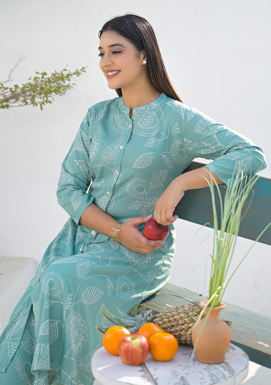 Aravalii Sage Green Floral Print Co-ord set - Image 7