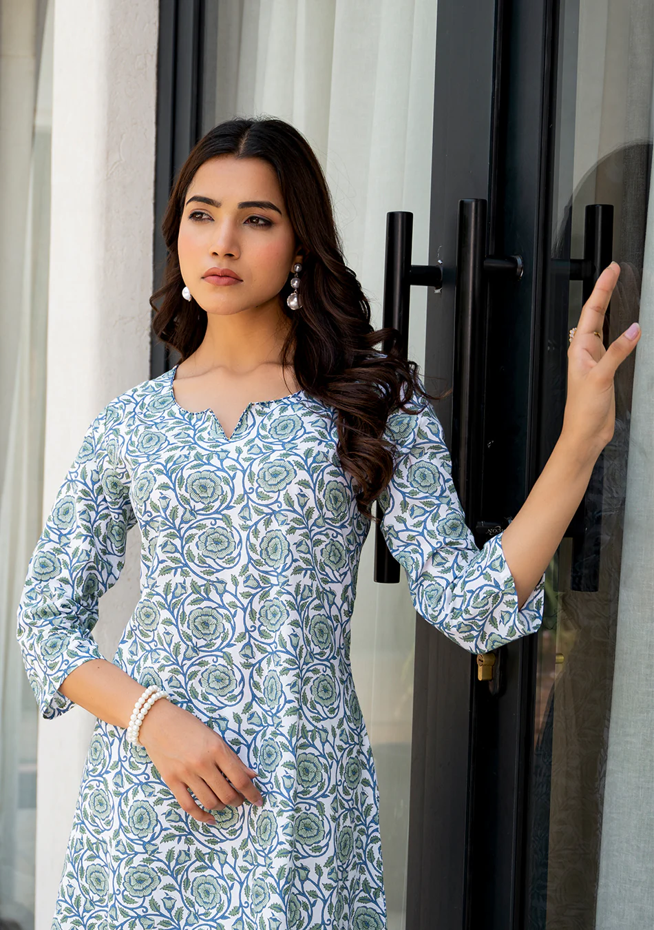 Azure Blossom Kurta - Image 2