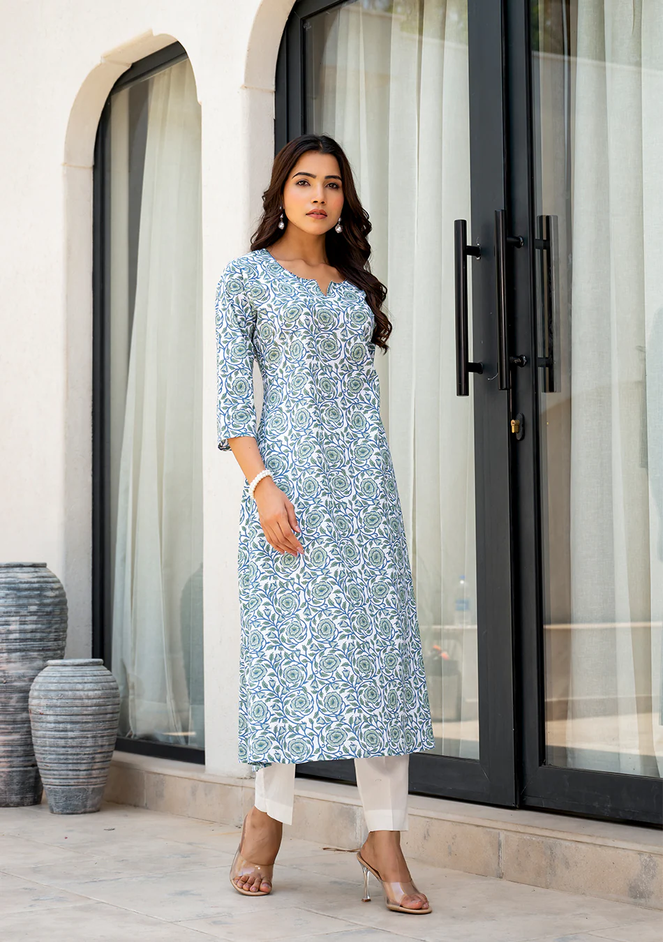 Azure Blossom Kurta - Image 3