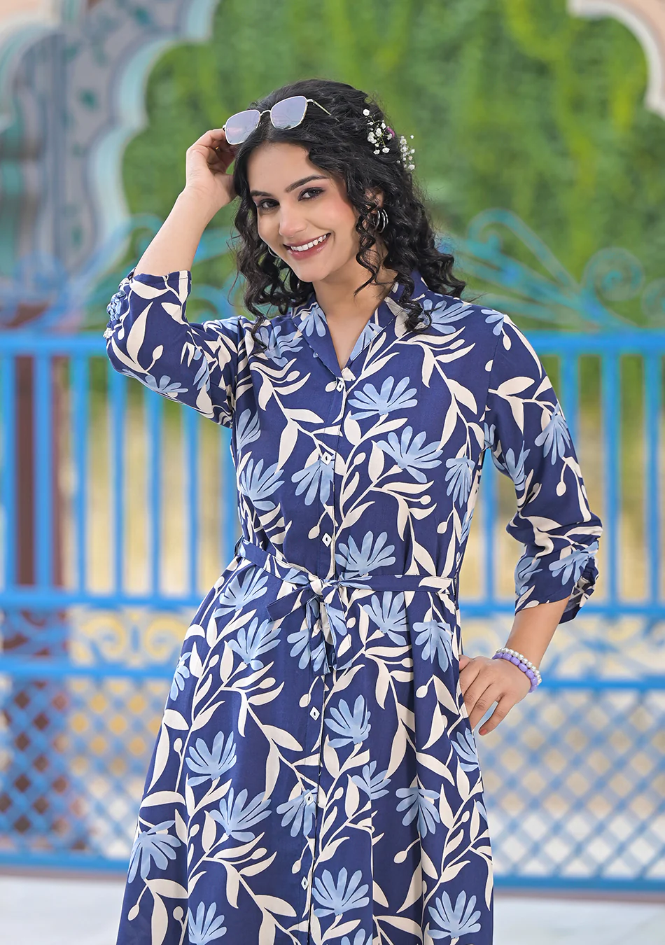 Aravalii Azure Botanica Dress - Image 8