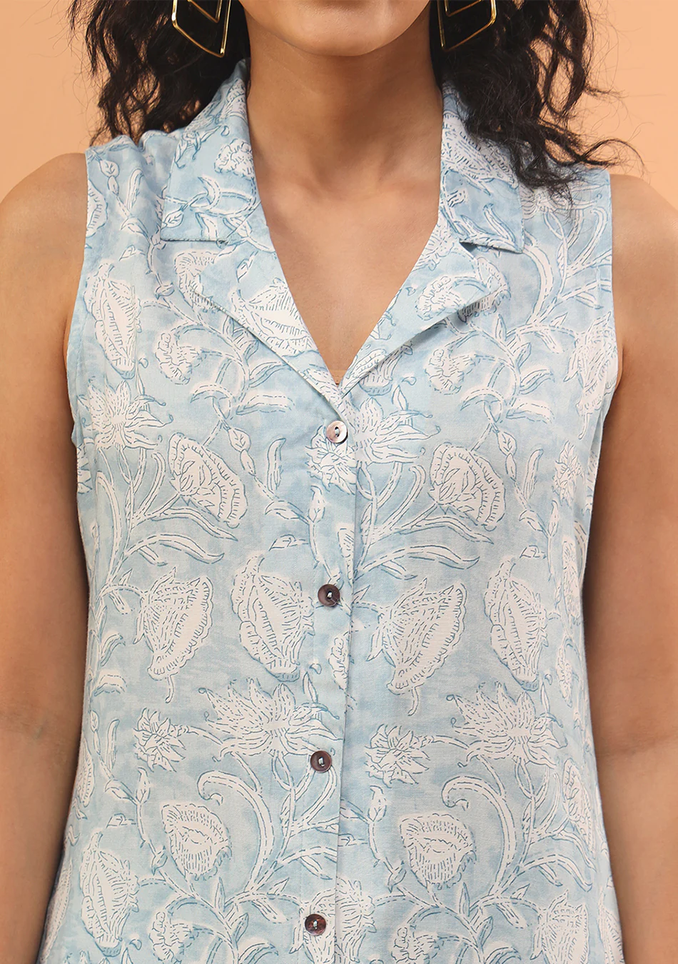 Baby Blue floral A-Line Kurta Set - Image 6