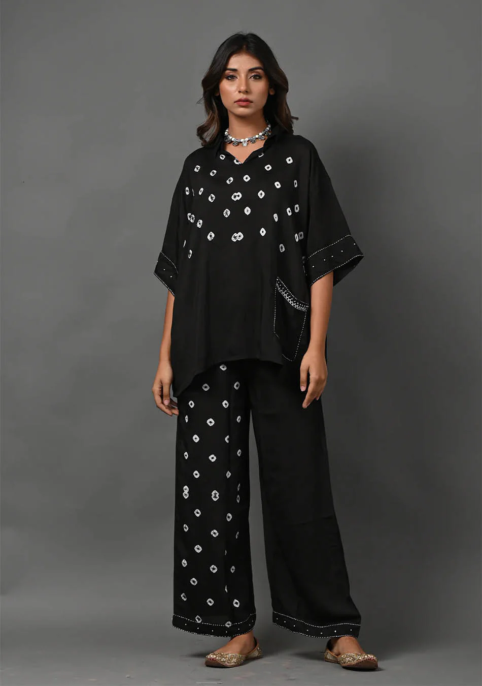Aravalii Bandhej Noir Luxe Co-ord Set - Image 2