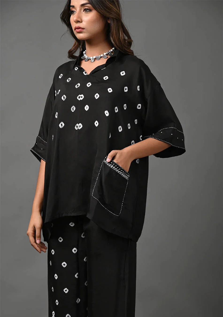 Aravalii Bandhej Noir Luxe Co-ord Set - Image 4