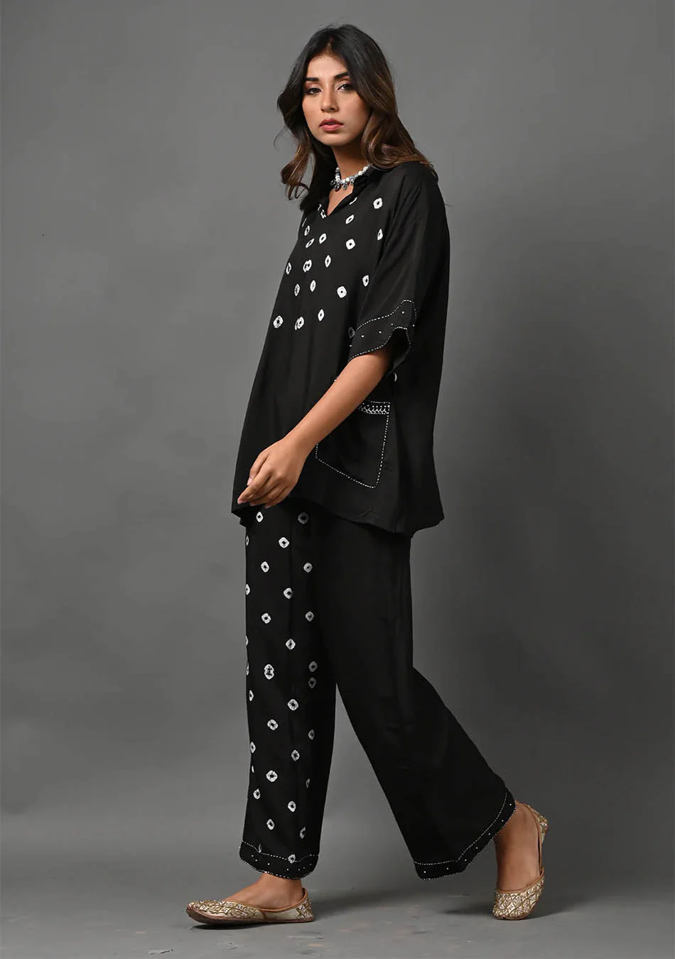 Aravalii Bandhej Noir Luxe Co-ord Set - Image 5