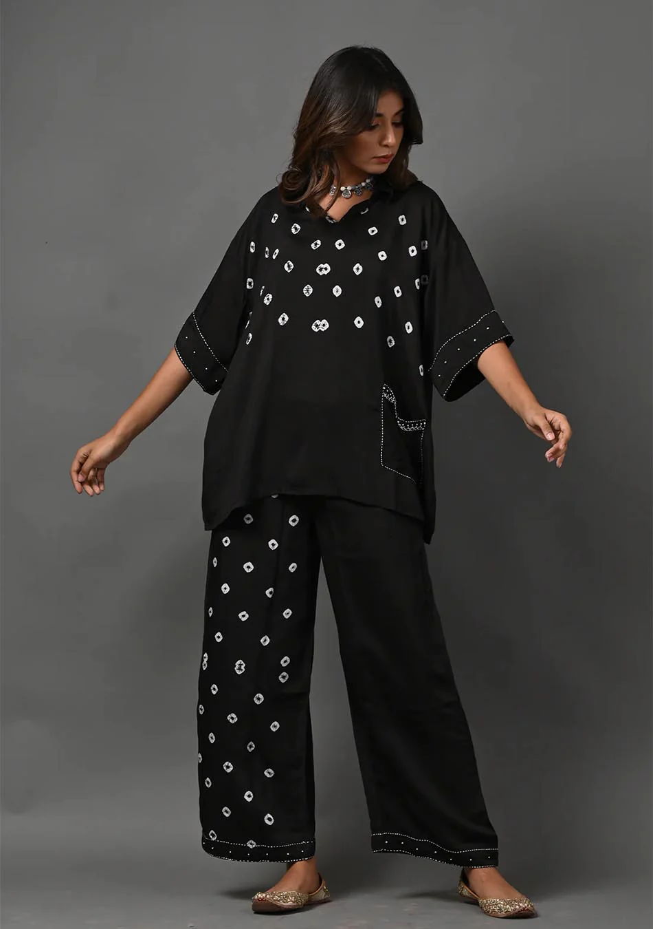 Aravalii Bandhej Noir Luxe Co-ord Set - Image 6