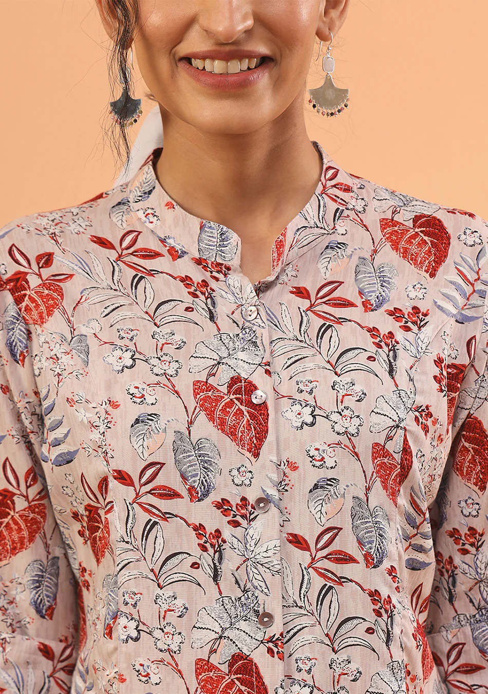 Beige Floral A-Line Top - Image 4