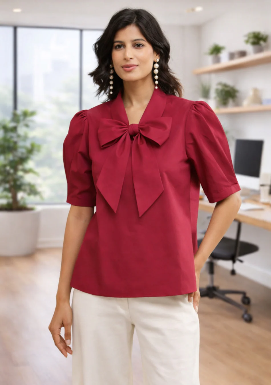 Berry Red Bow Top