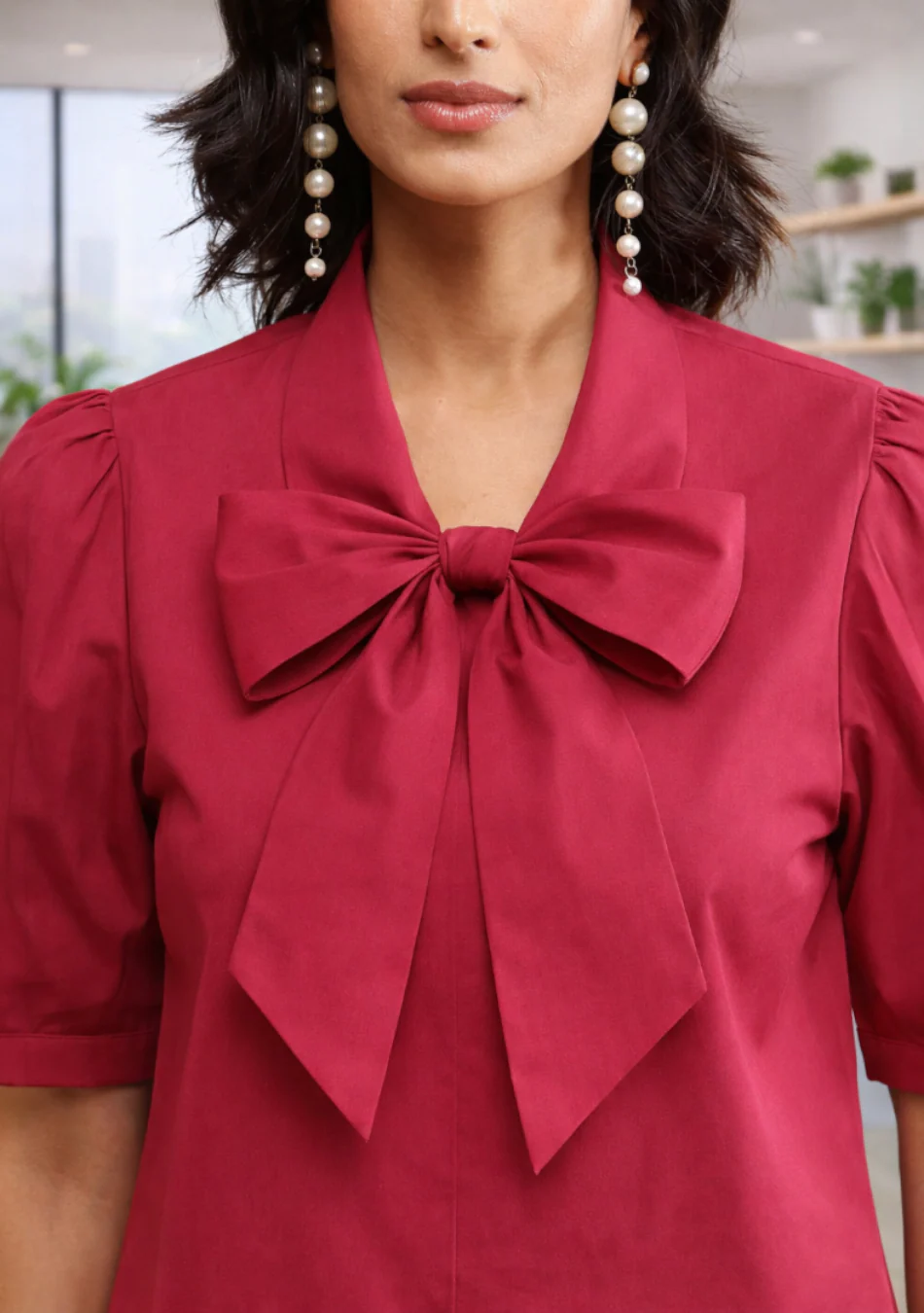 Berry Red Bow Top - Image 2
