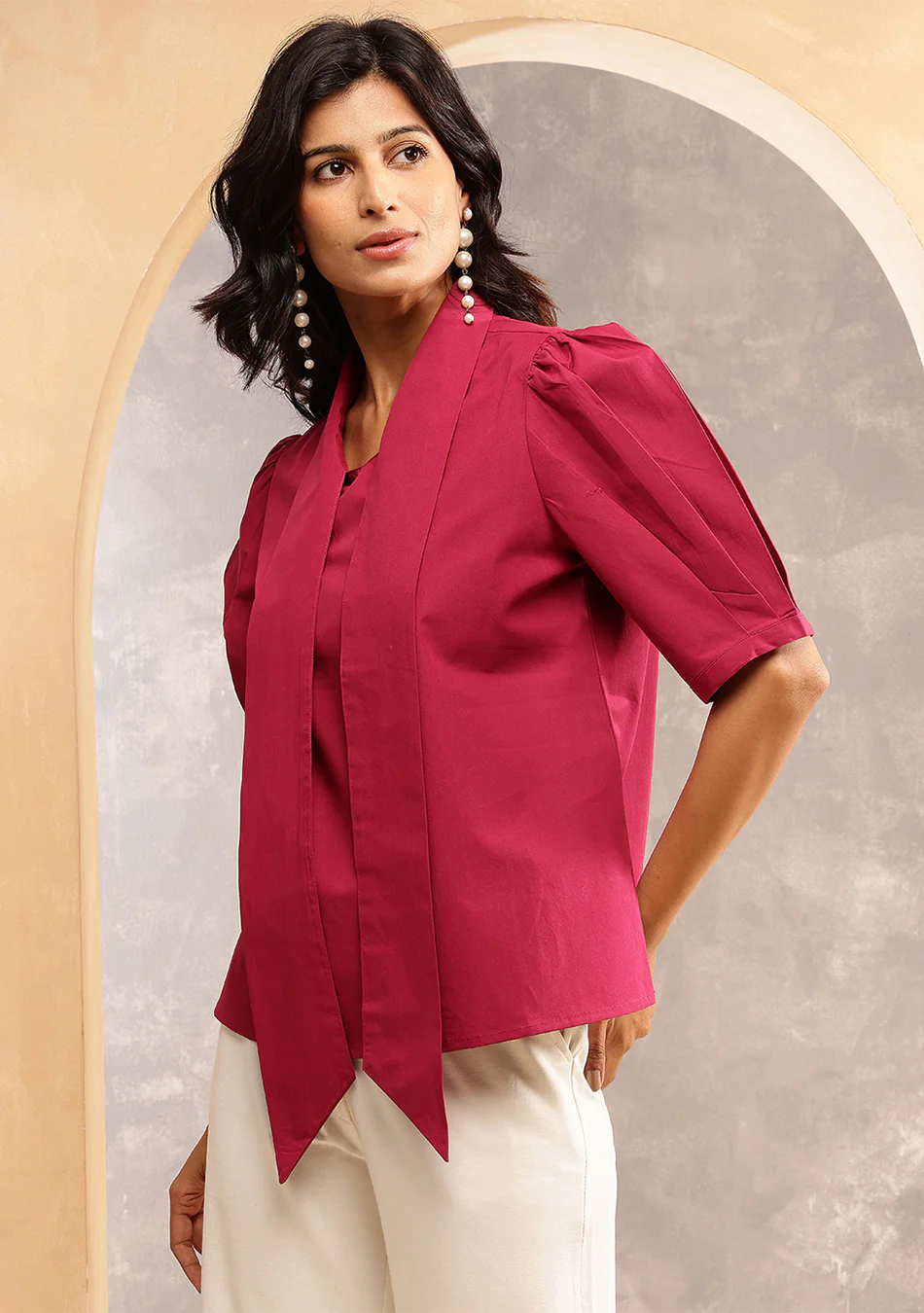 Berry Red Bow Top - Image 6