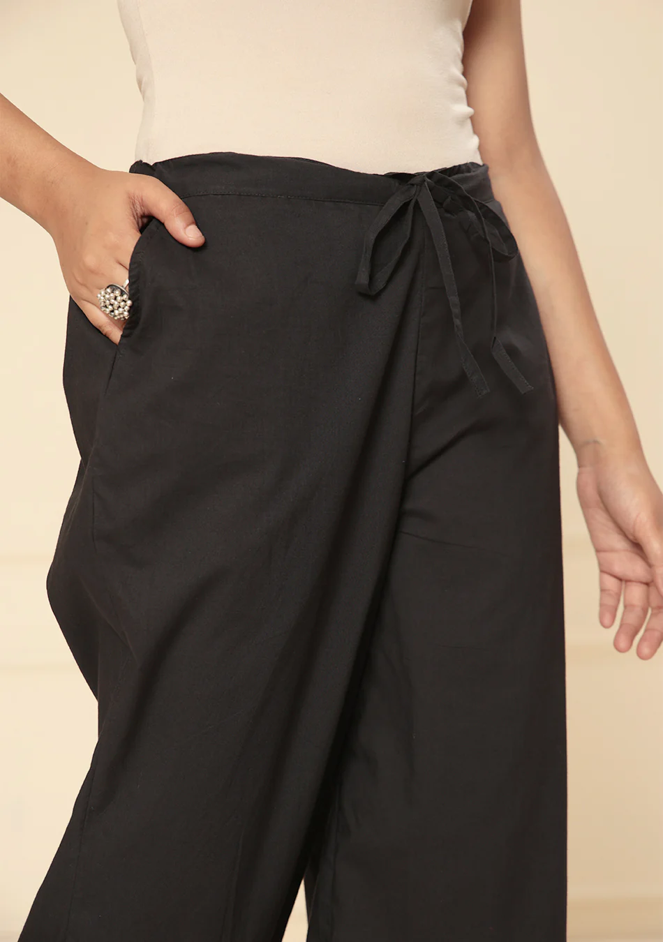 Black Afghani pant with pintex - Image 5
