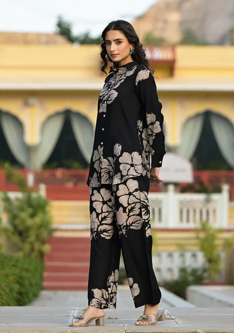 Black Brushstroke Muslin Co-Ord Set - Image 2
