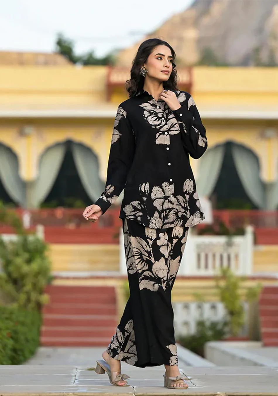 Black Brushstroke Muslin Co-Ord Set - Image 3