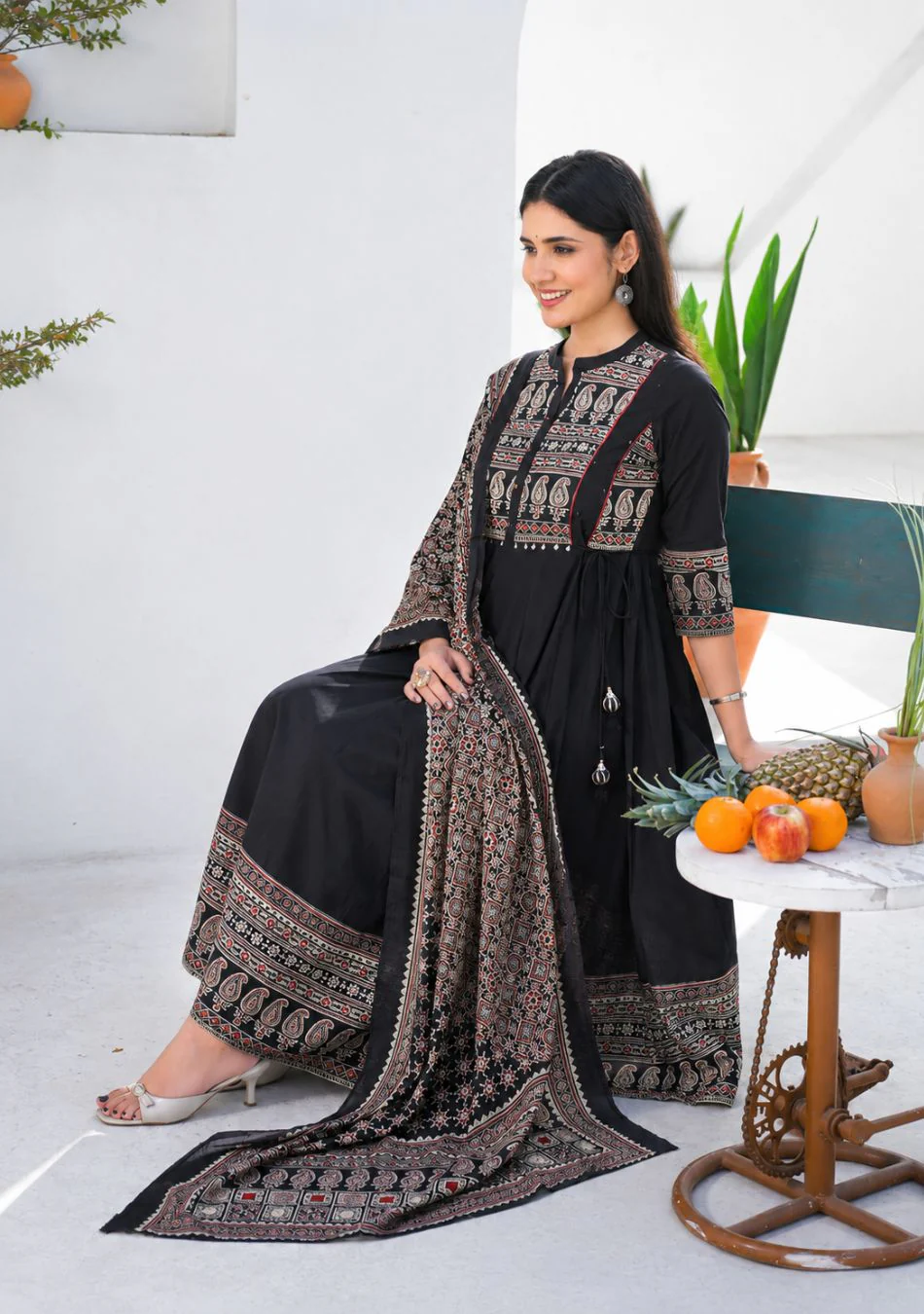 Aravalii Noir Paisley Heritage Anarkali Set