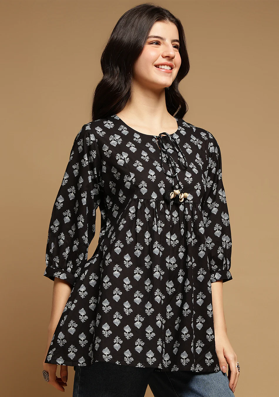 Black Printed Top - Image 3