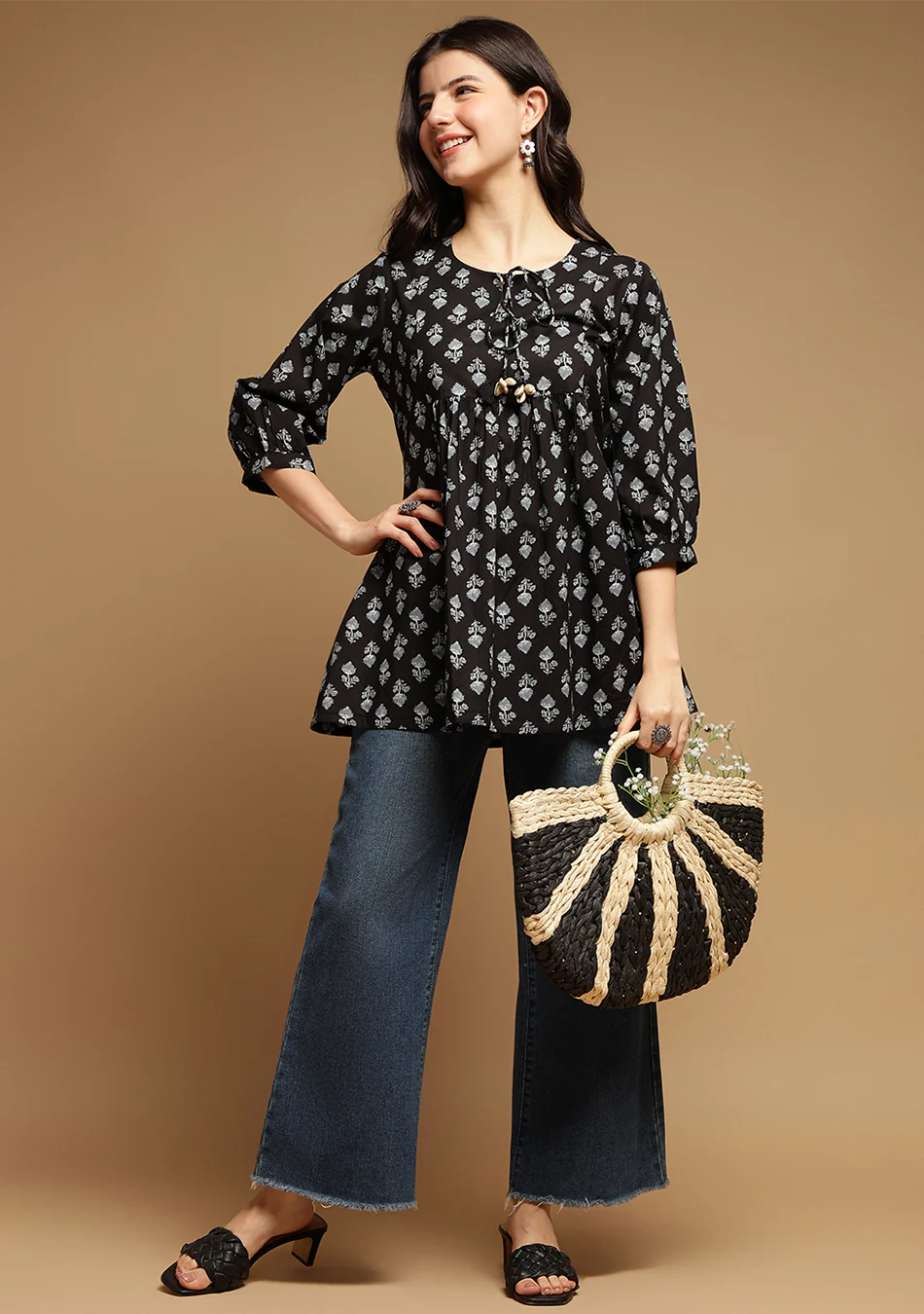 Black Printed Top - Image 4