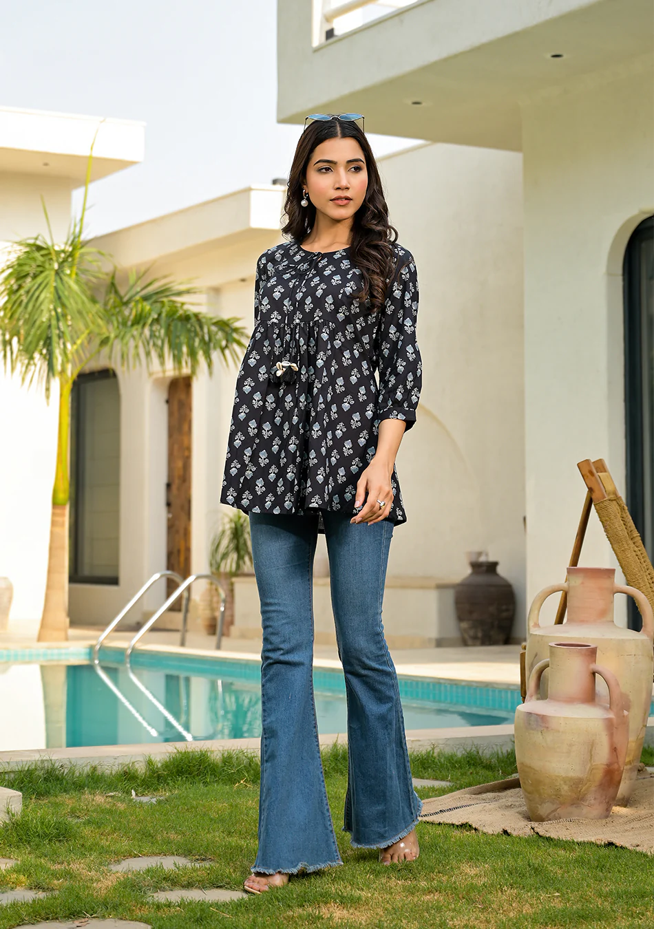 Black Printed Top - Image 9