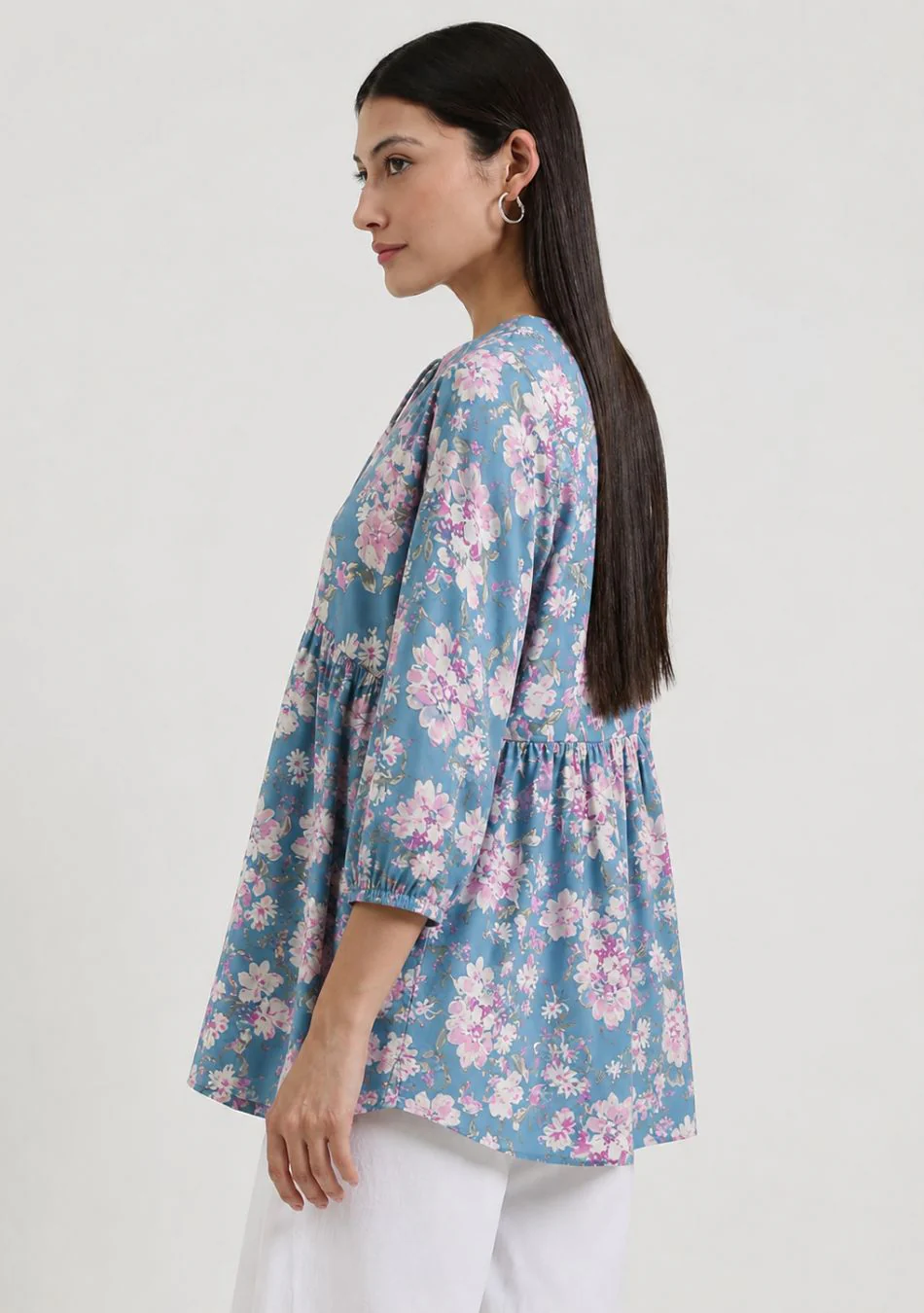 Aravalii Sky Blue Blossom String Top - Image 3