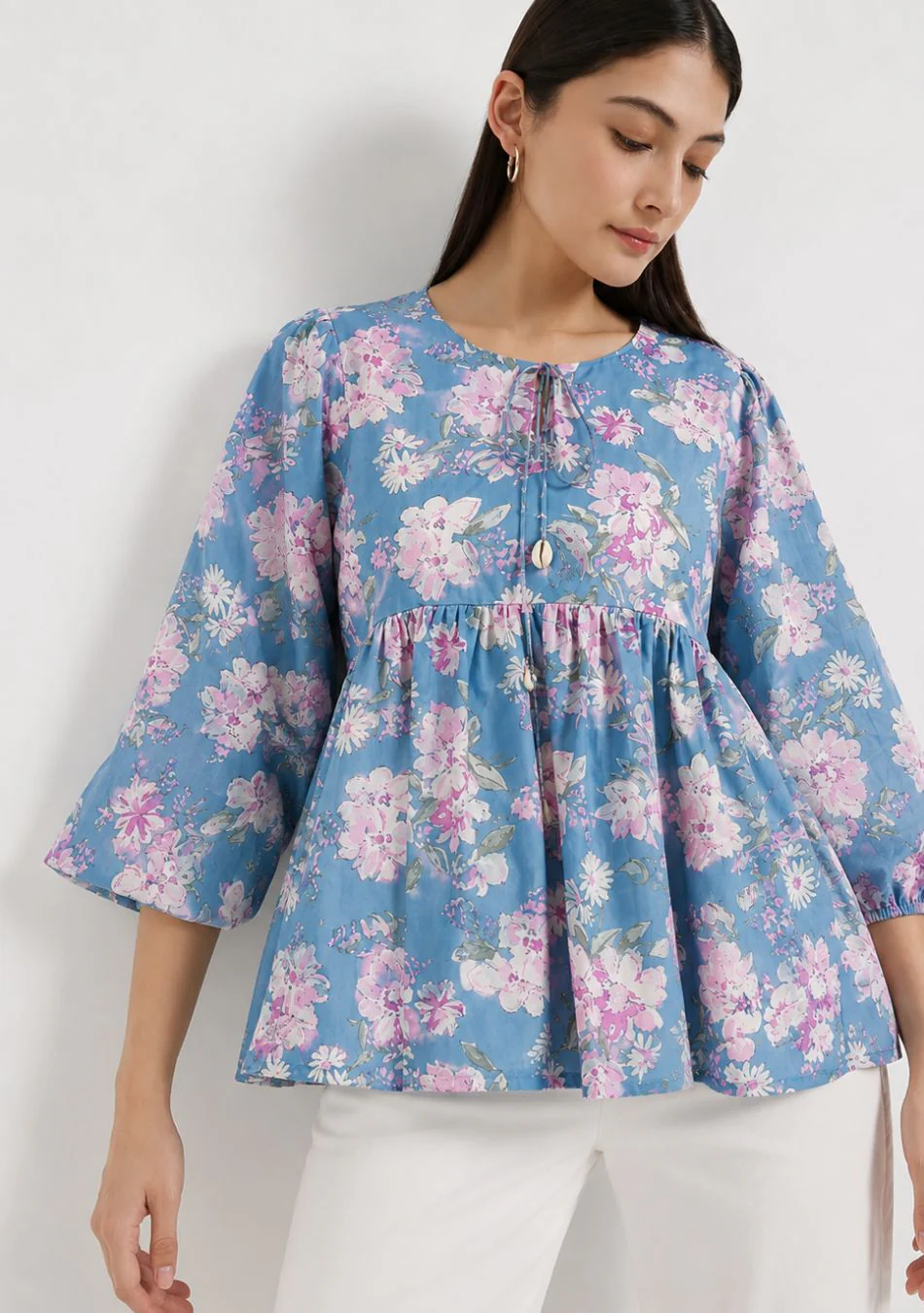 Aravalii Sky Blue Blossom String Top - Image 4