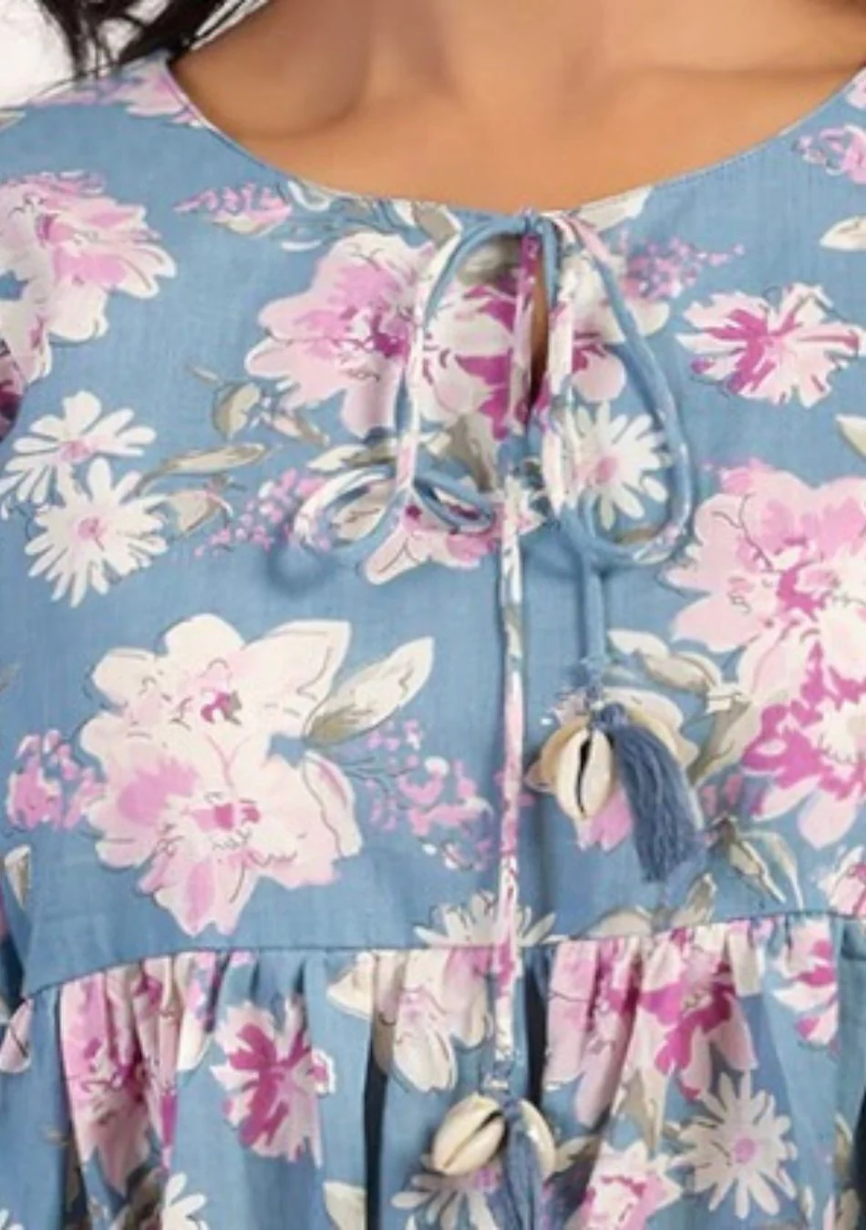 Aravalii Sky Blue Blossom String Top - Image 5