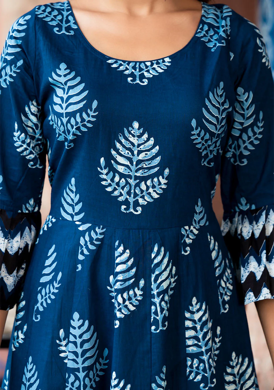 Indigo Elegance Long Cotton Anarkali - Image 8