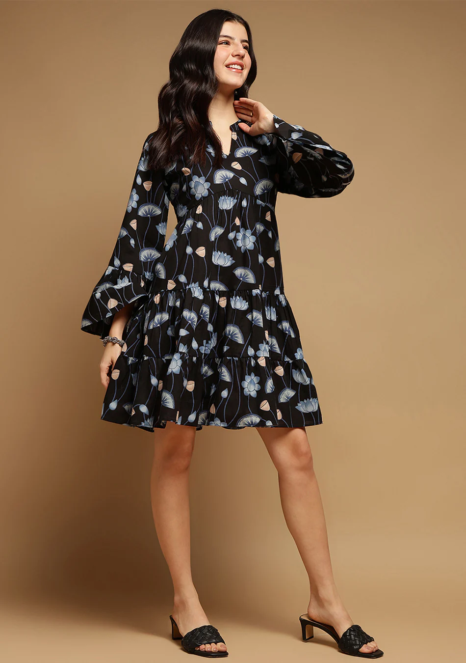 Blue Lotus Flared Dress - Image 12