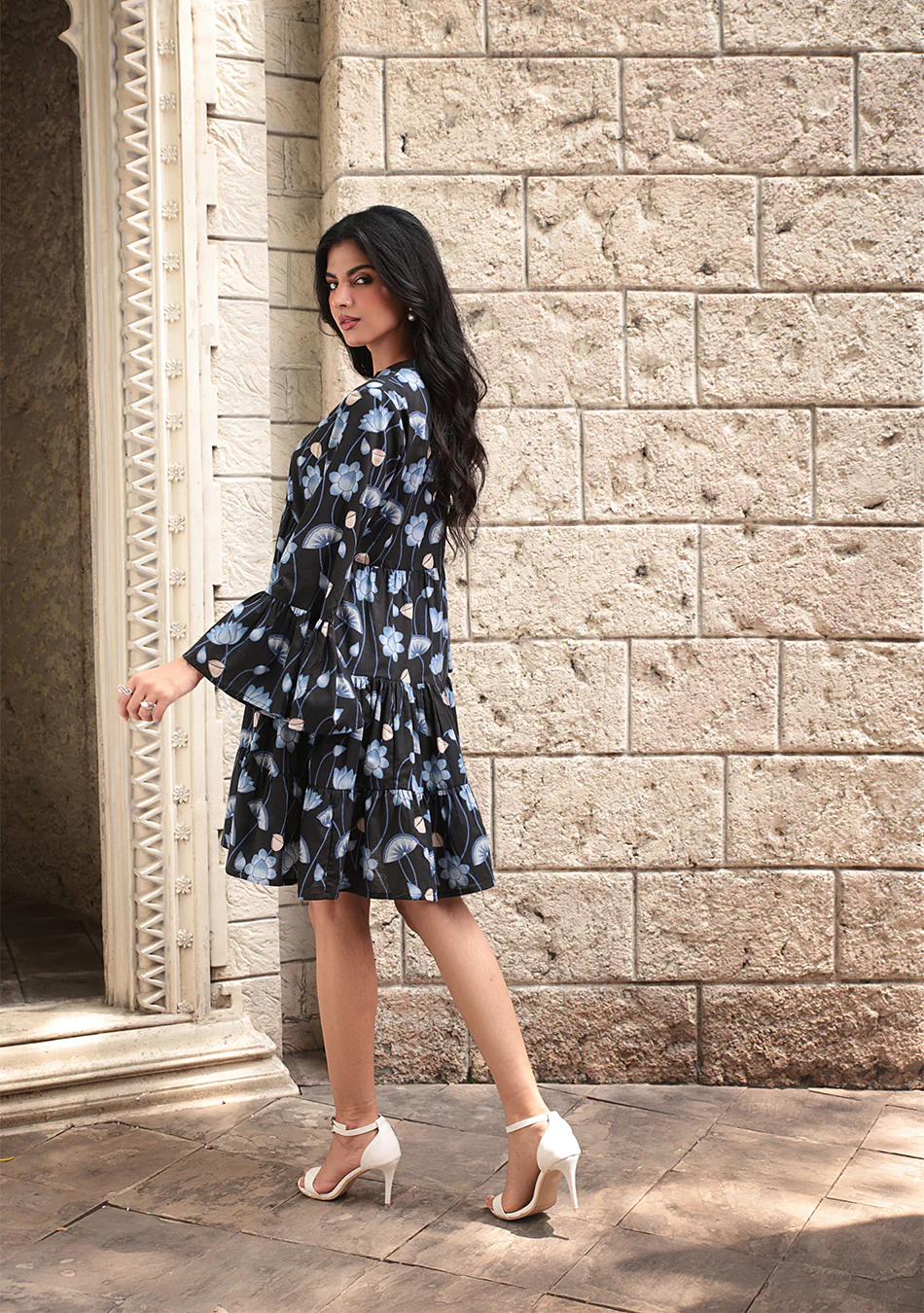 Blue Lotus Flared Dress - Image 5