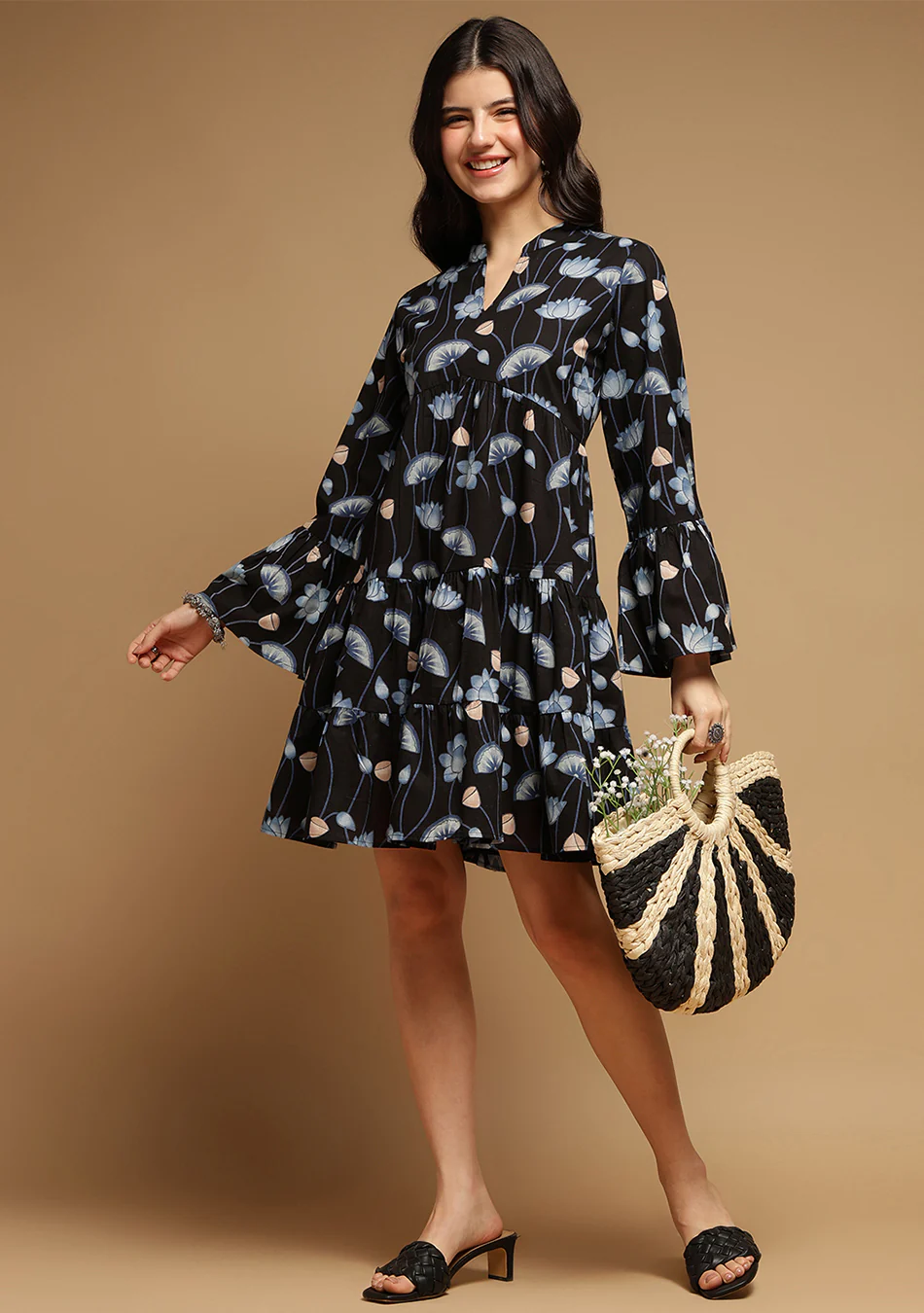 Blue Lotus Flared Dress - Image 7