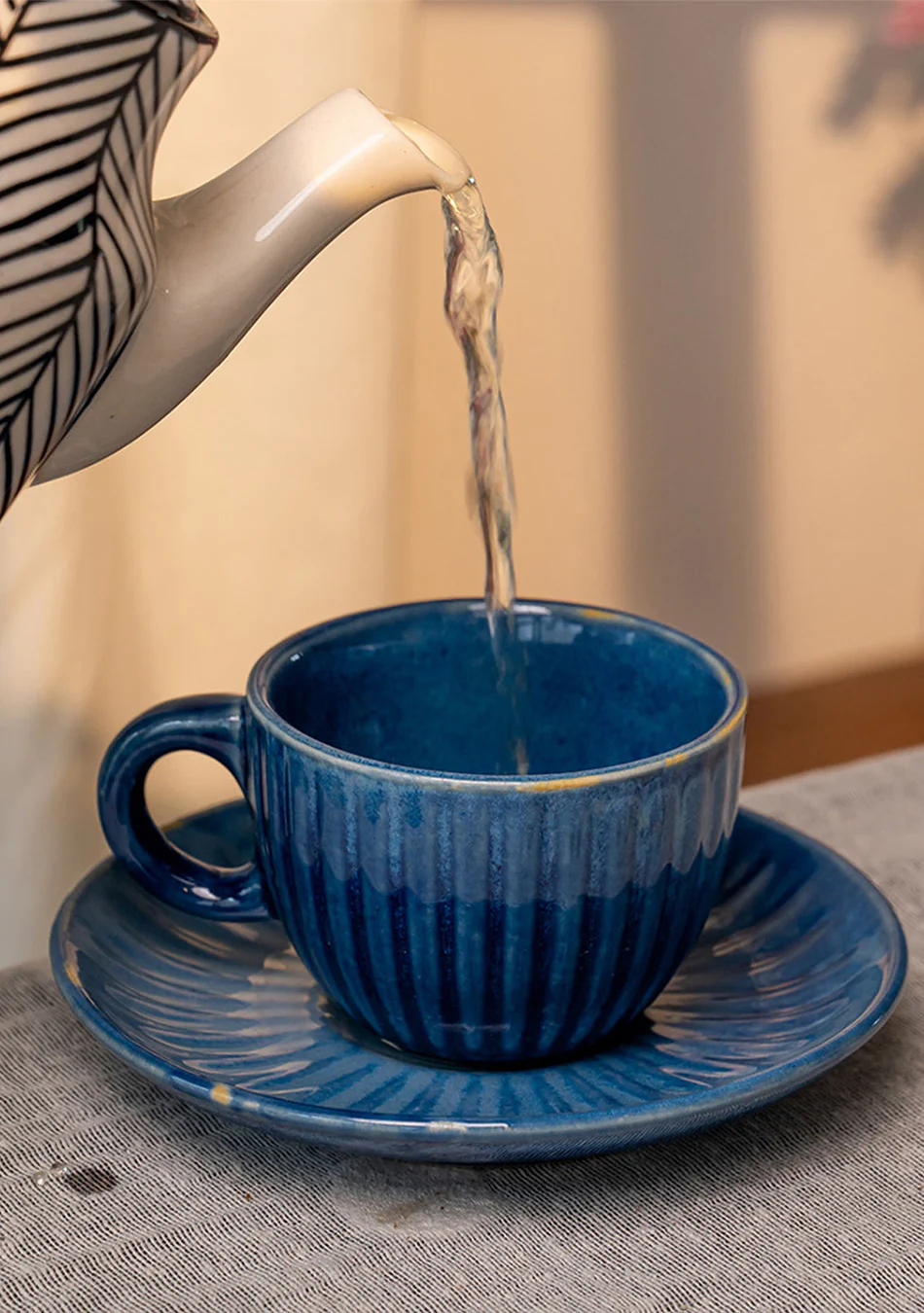 Blue Robin Tea Cups - Handcrafted - Image 2