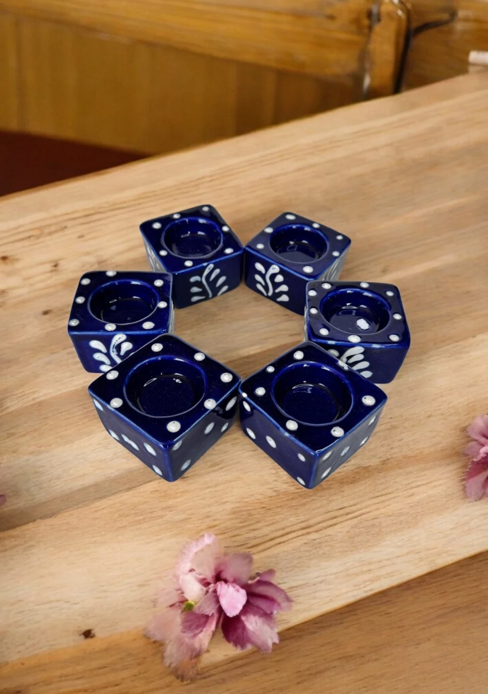 Midnight Blossom Handcrafted Tea Light Holders - Image 3