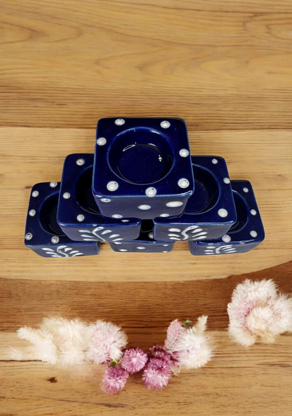 Midnight Blossom Handcrafted Tea Light Holders - Image 4