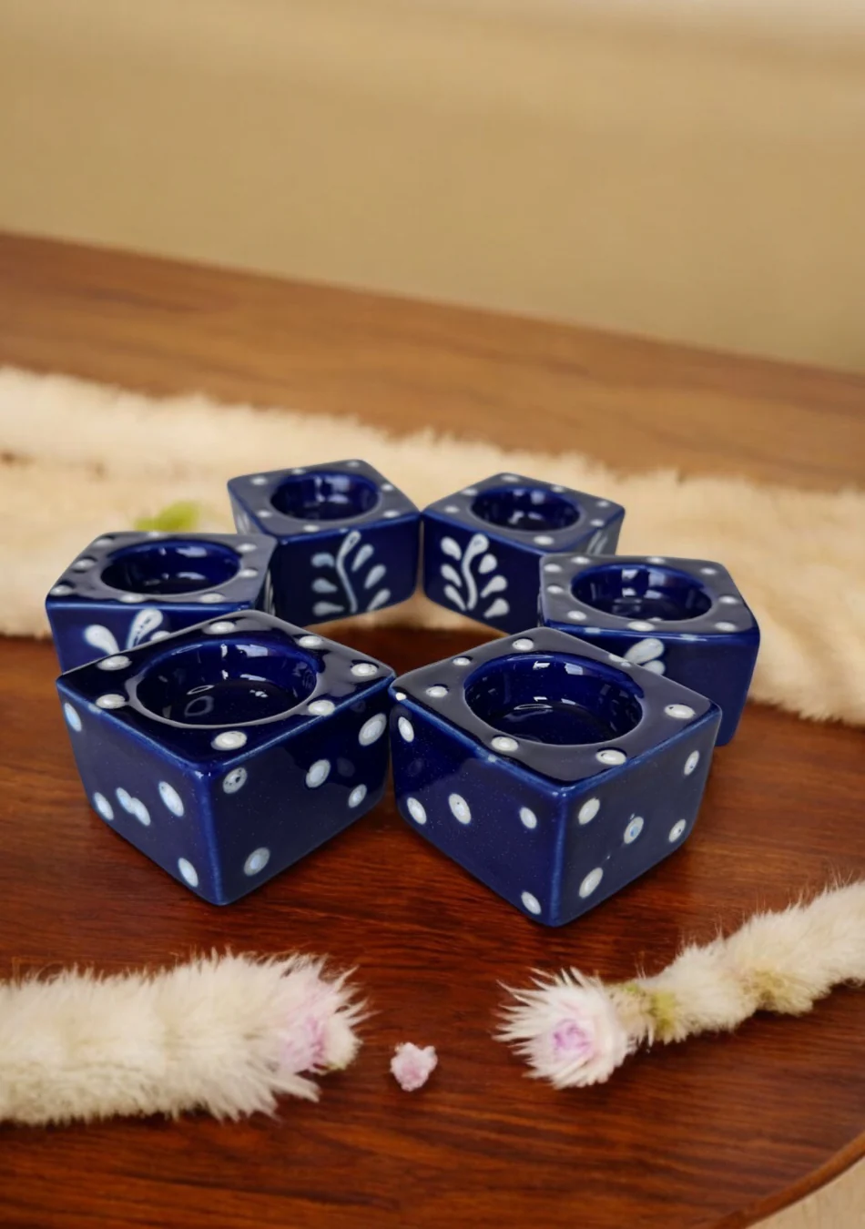 Midnight Blossom Handcrafted Tea Light Holders - Image 5